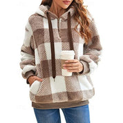 Colette Alddale | Cozy Quarter-Zip Checkered Hoodie For Women