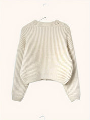 Lark Underhill | Apricot Chunky Cable-Knit Cardigan For Women