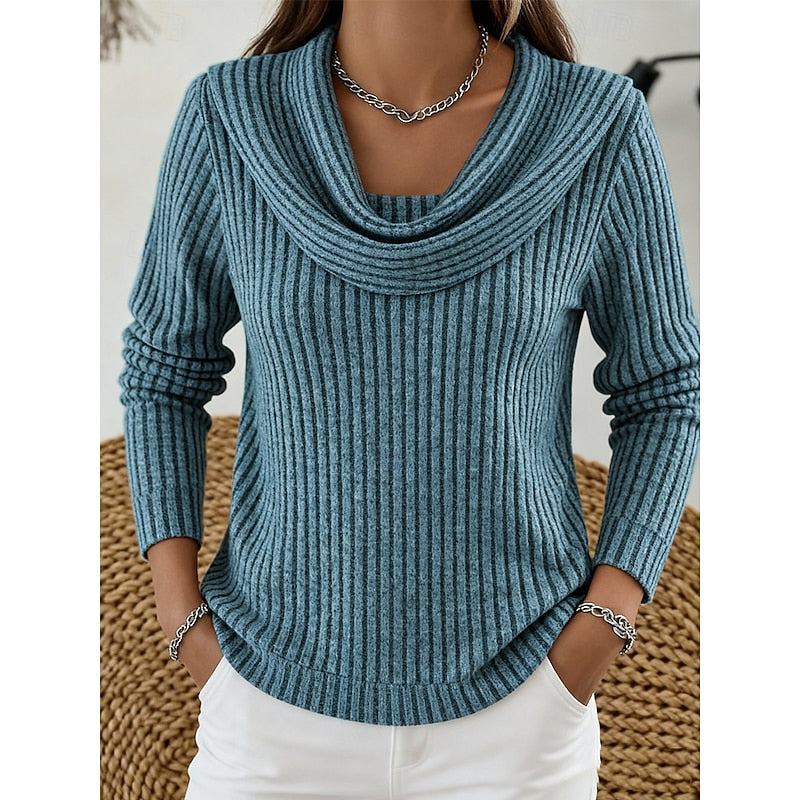 Marguerite Danvers | Cowl-Neck Ribbed Sweater For Women