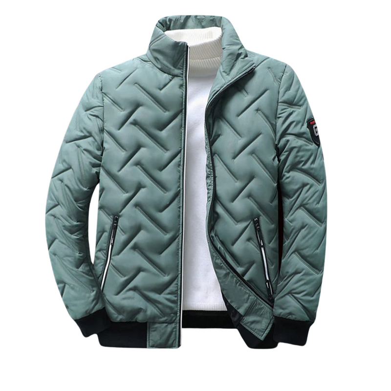 Lincoln Verstone | Light Gray Quilted Puffer Jacket For Men