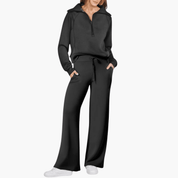 Natasha Beaumont | Zip-Up Hoodie Wide Leg Lounge Set For Women