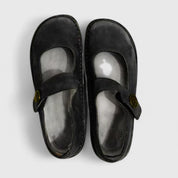 Celestine Beauvard | Green Leather Mary Jane Orthopedic Flats
