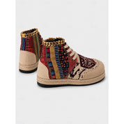 Nathalie Prewitt | Woven Boho High-Top Sneakers For Women