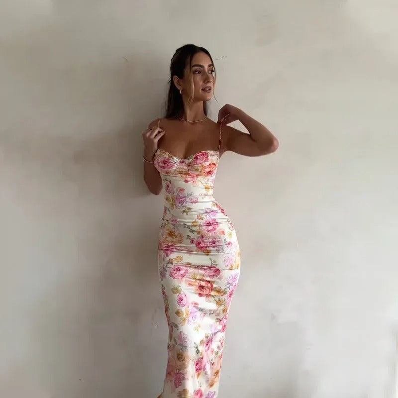 Elena Rousseau | Floral Midi Cocktail Dress For Women