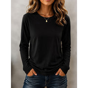 Maisie Halvorsen | Blue Crew Neck Long-Sleeve Top For Women