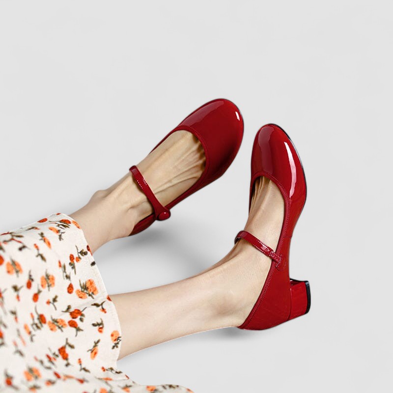 Lucinda Fairvale | Black Patent Mary Jane Block Heel