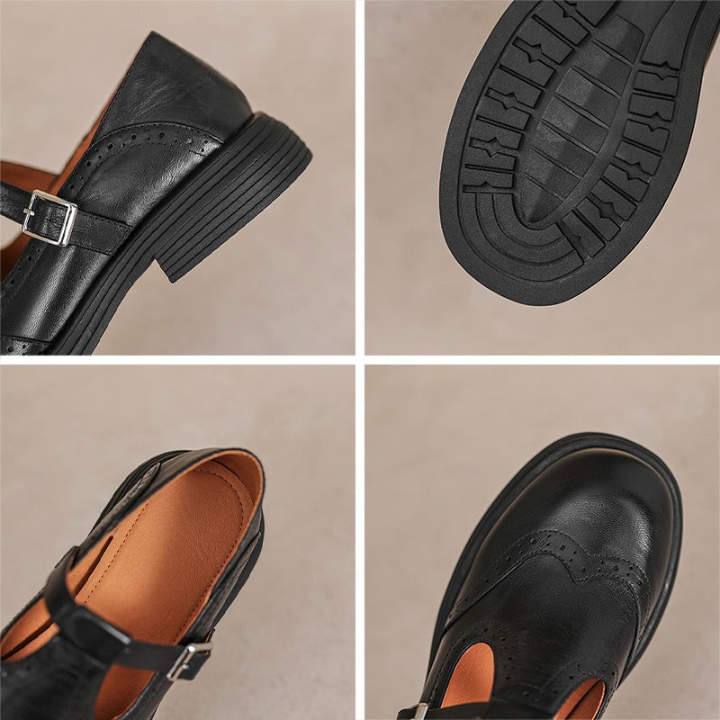 Rowena Ashfield | Brogue Mary Jane Flat Shoes For Women