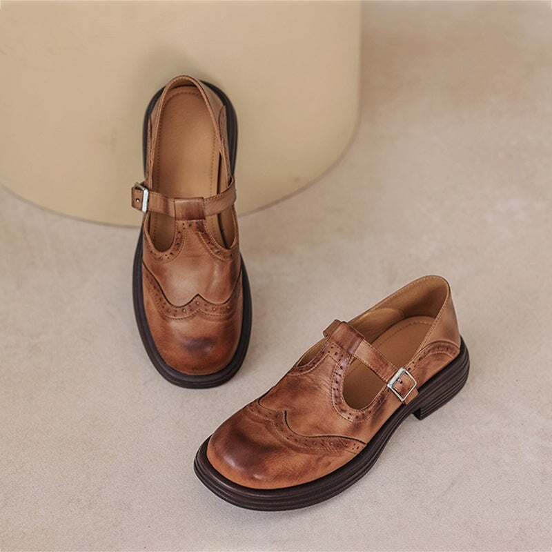 Rowena Ashfield | Brogue Mary Jane Flat Shoes For Women