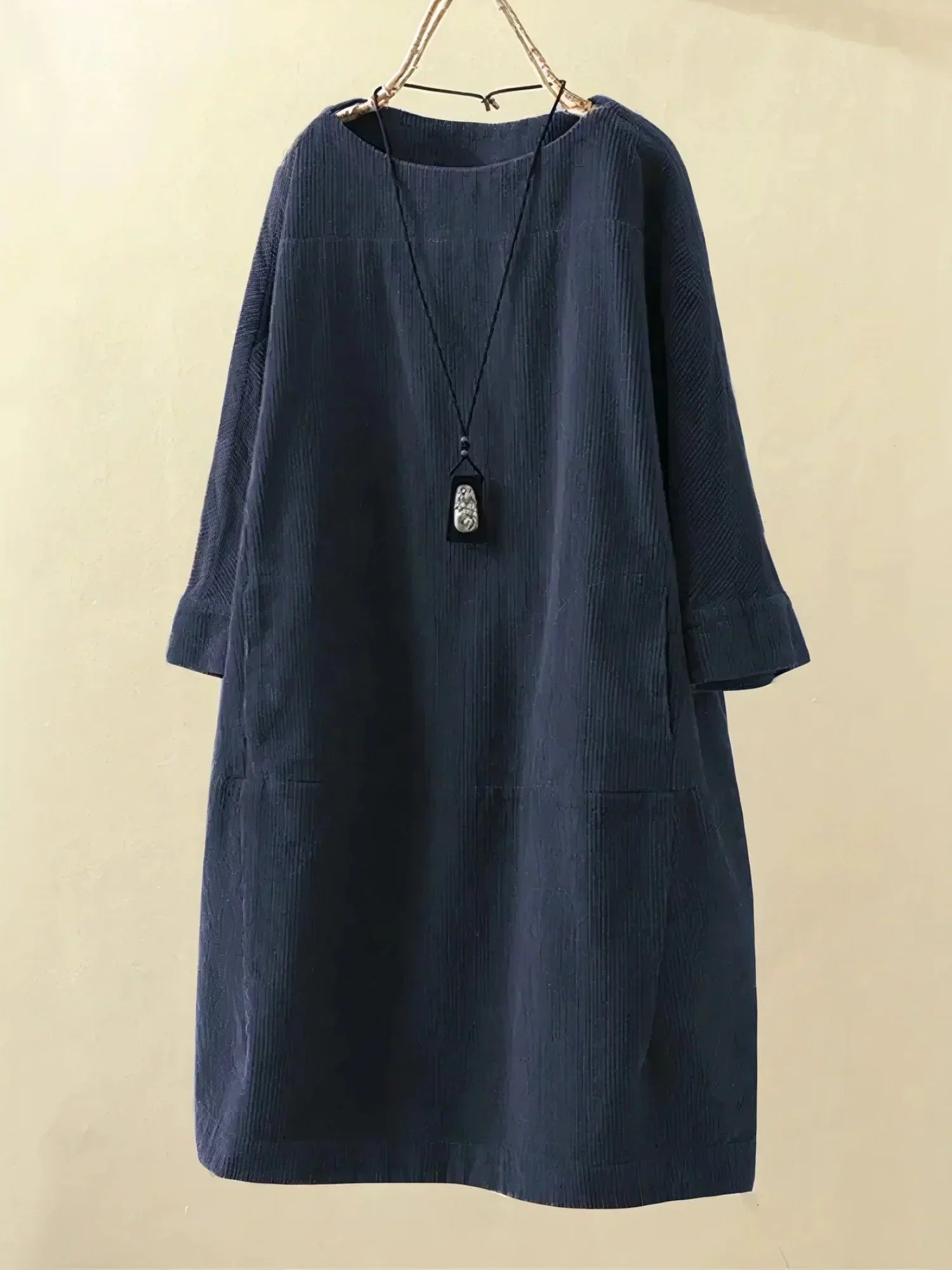 Audrey Belmonte | Corduroy Relaxed Midi Dress For Women