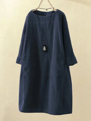 Audrey Belmonte | Corduroy Relaxed Midi Dress For Women