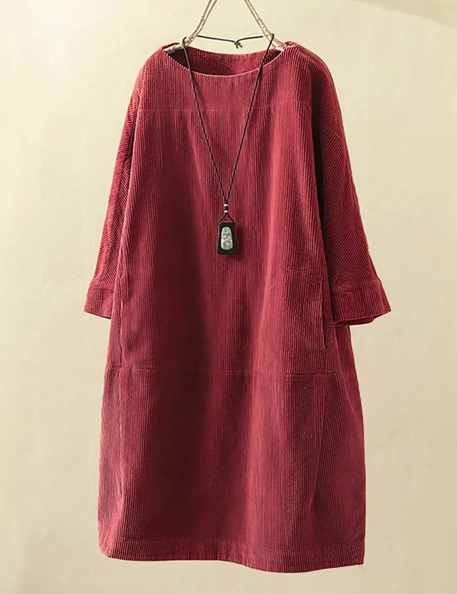 Audrey Belmonte | Corduroy Relaxed Midi Dress For Women