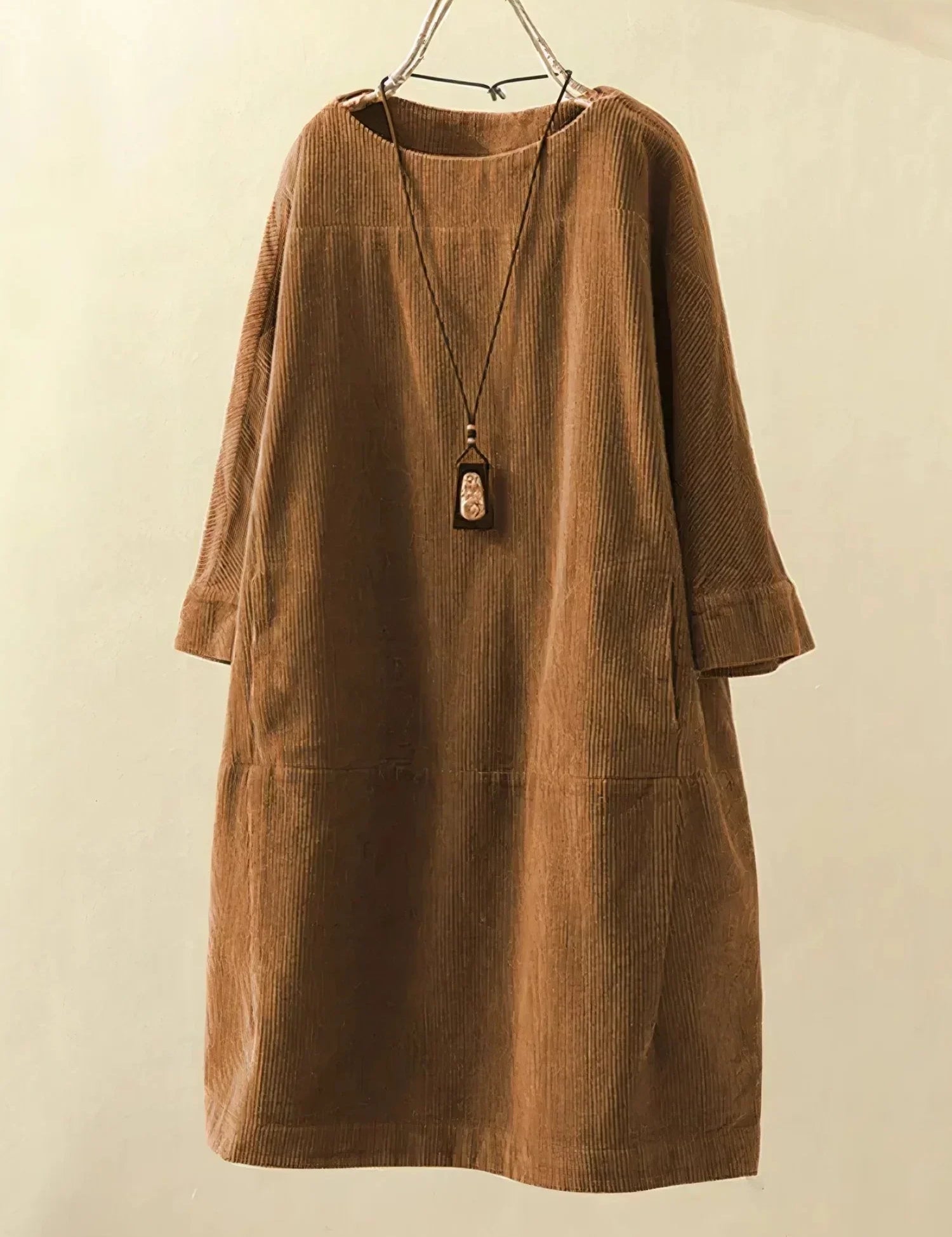 Audrey Belmonte | Corduroy Relaxed Midi Dress For Women