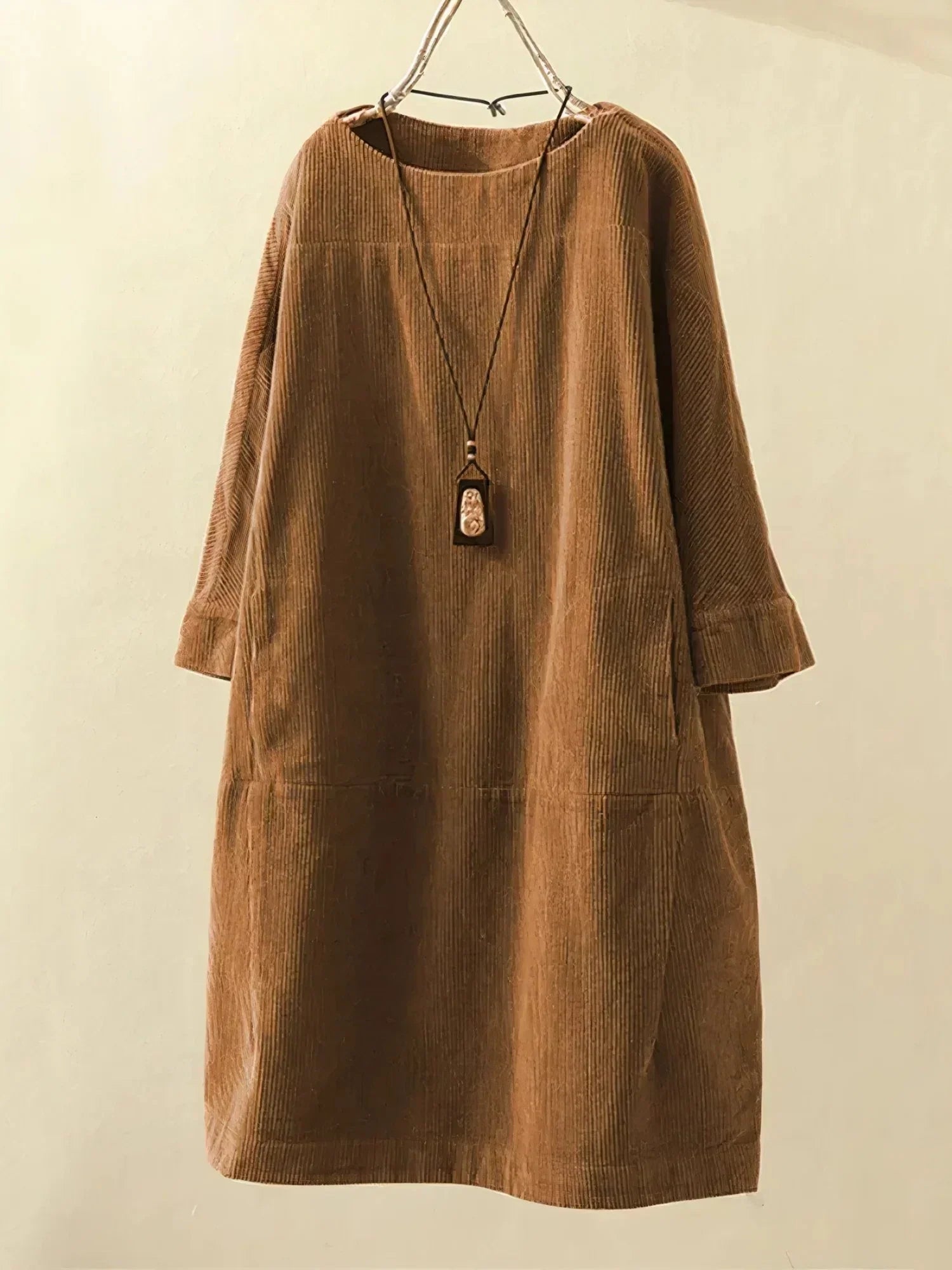 Audrey Belmonte | Corduroy Relaxed Midi Dress For Women