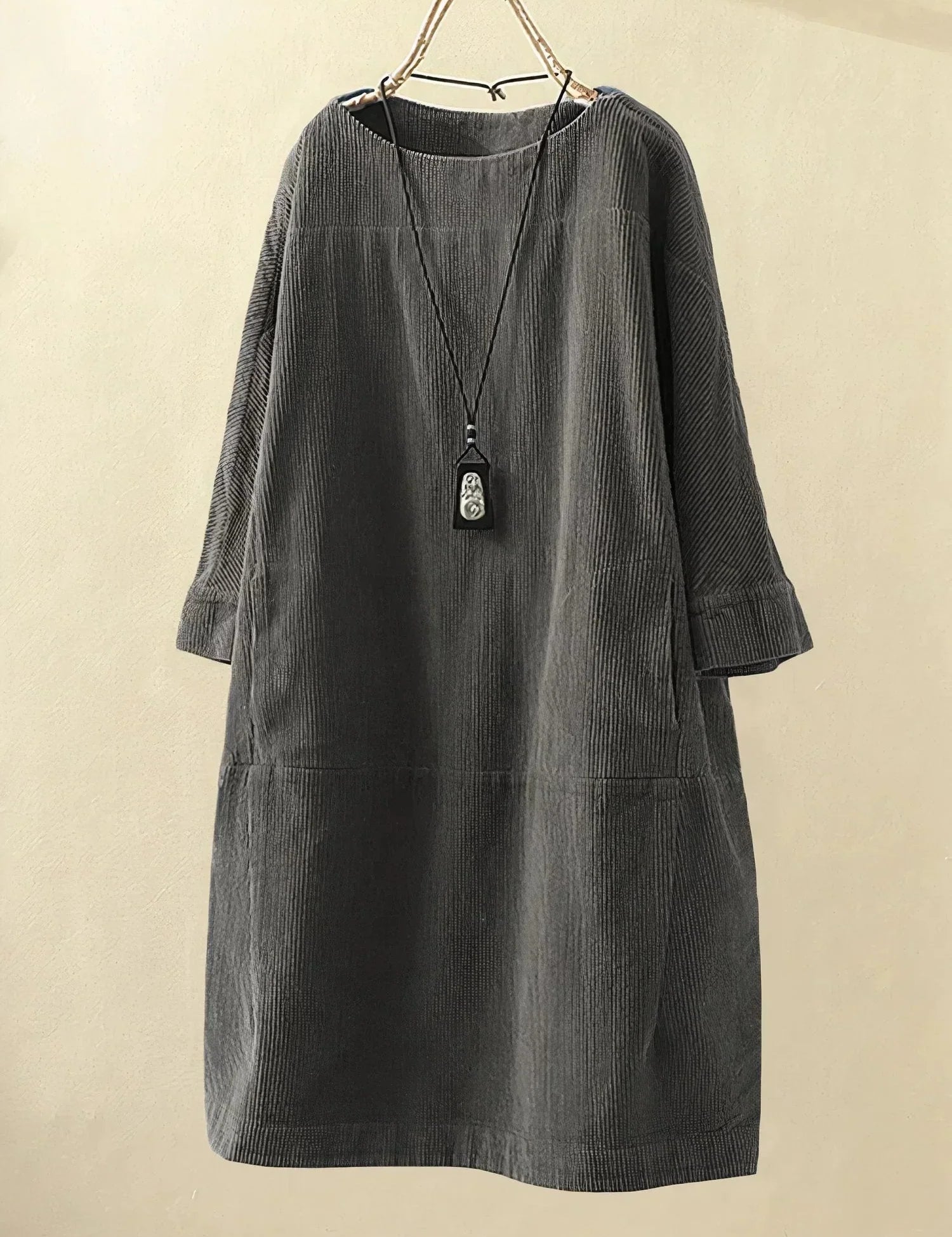 Audrey Belmonte | Corduroy Relaxed Midi Dress For Women
