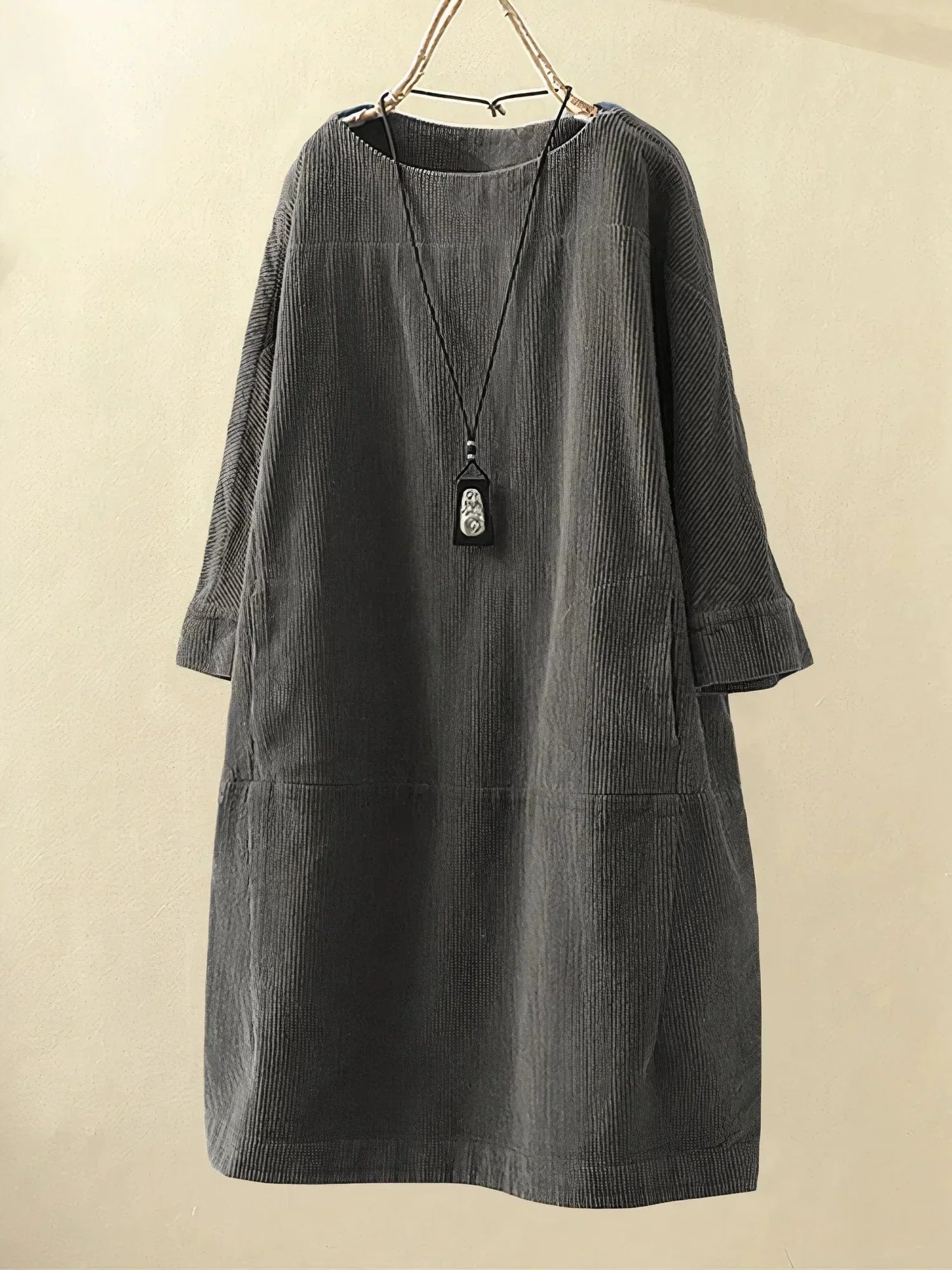 Audrey Belmonte | Corduroy Relaxed Midi Dress For Women