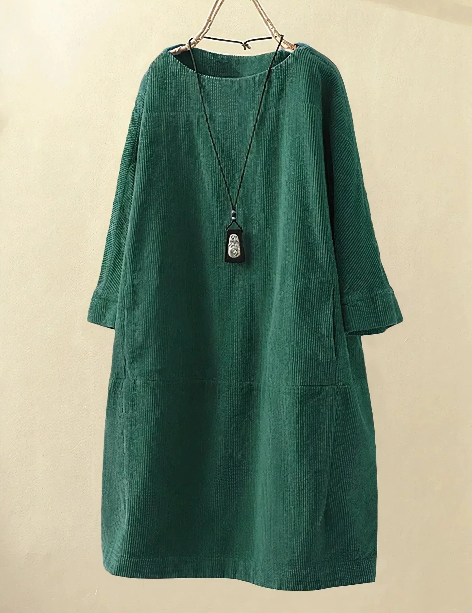 Audrey Belmonte | Corduroy Relaxed Midi Dress For Women