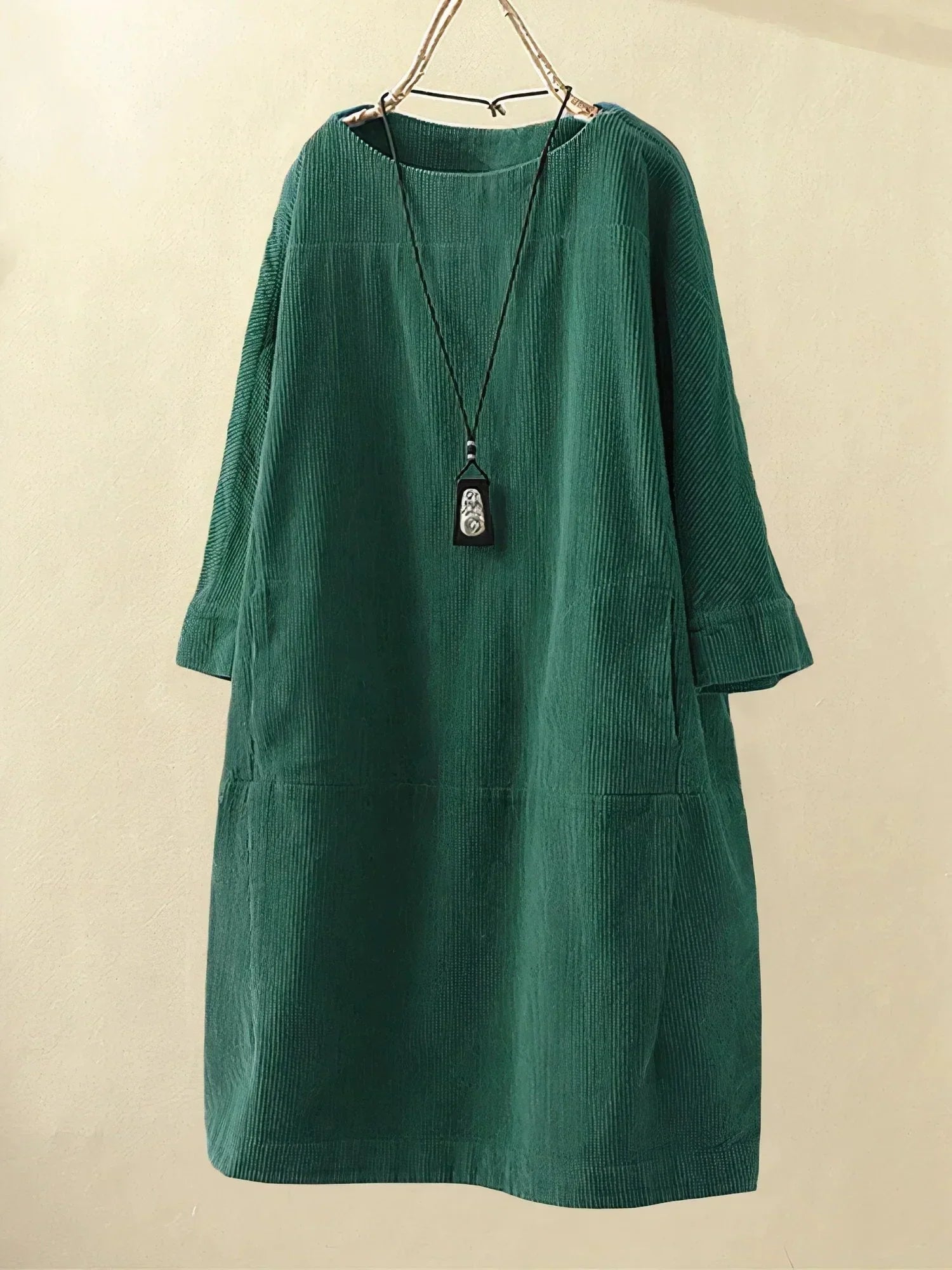 Audrey Belmonte | Corduroy Relaxed Midi Dress For Women