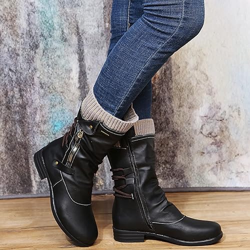 Merve Whitbury | Lace-Up Side-Zip Draped Boots For Women