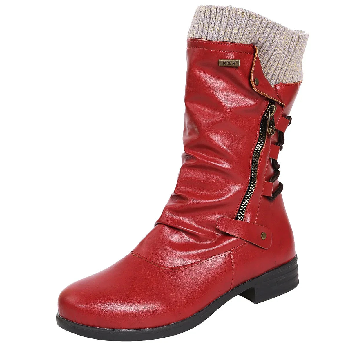 Merve Whitbury | Lace-Up Side-Zip Draped Boots For Women