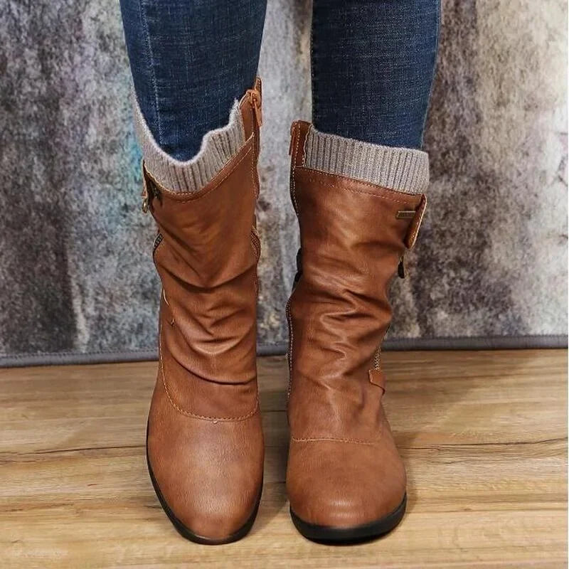 Merve Whitbury | Lace-Up Side-Zip Draped Boots For Women