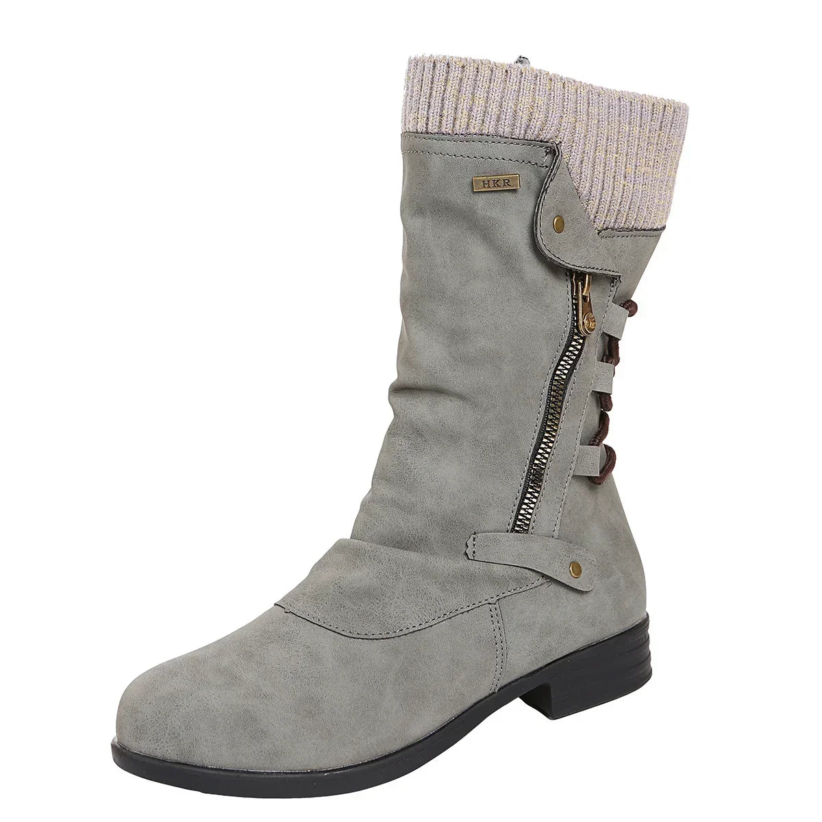 Merve Whitbury | Lace-Up Side-Zip Draped Boots For Women