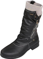Merve Whitbury | Lace-Up Side-Zip Draped Boots For Women