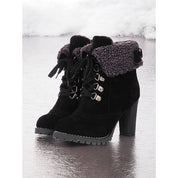 Talia Ashgrove | Fur-Trimmed Lace-Up Winter Boots For Women