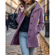 Margaux Delacroix | Turndown Collar Wool-Blend Coat For Women
