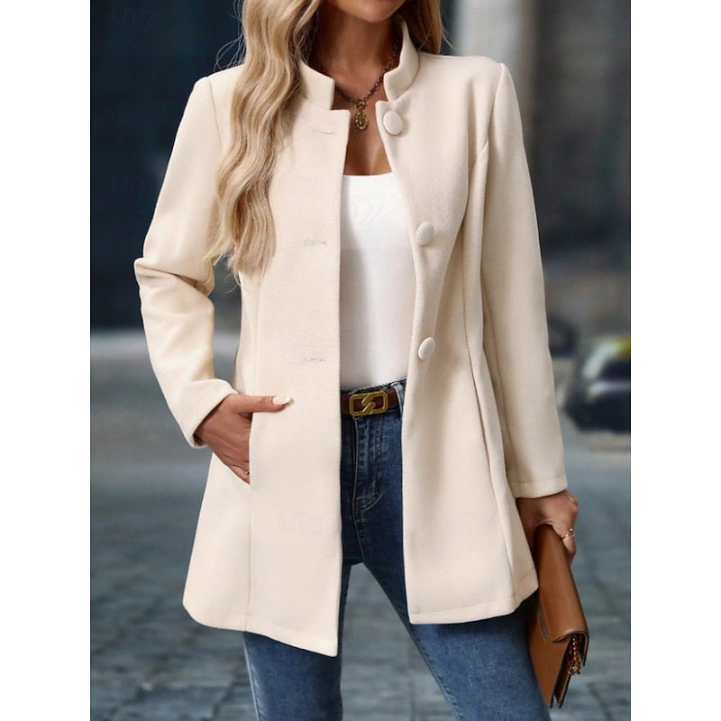 Odessa Whitmore | Elegant Stand-Collar Coat For Women