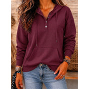 Celeste Armand | Relaxed Button-Neck Hoodie For Women
