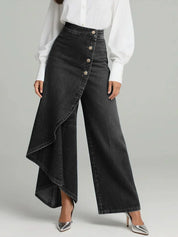 Margaret Fontaine | High-Waisted Wide-Leg Denim Pants For Women