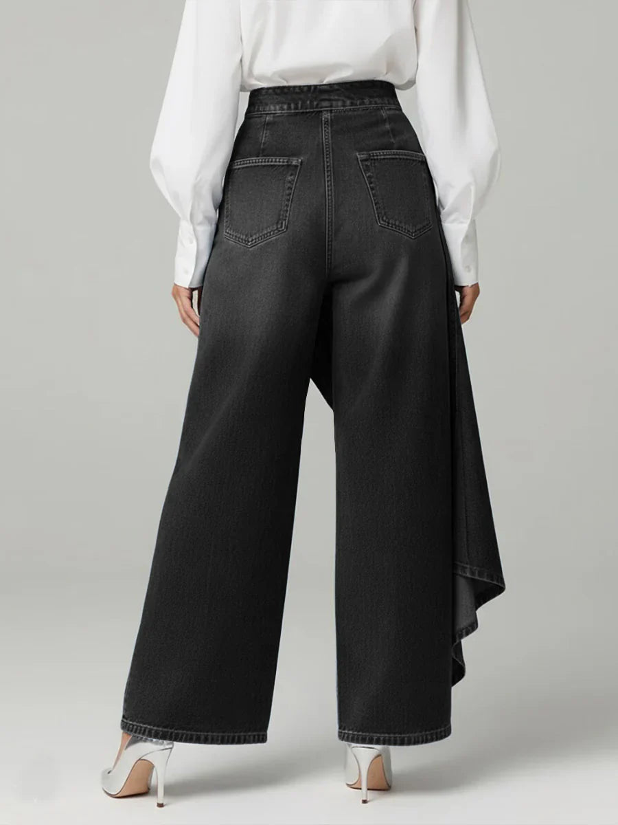 Margaret Fontaine | High-Waisted Wide-Leg Denim Pants For Women