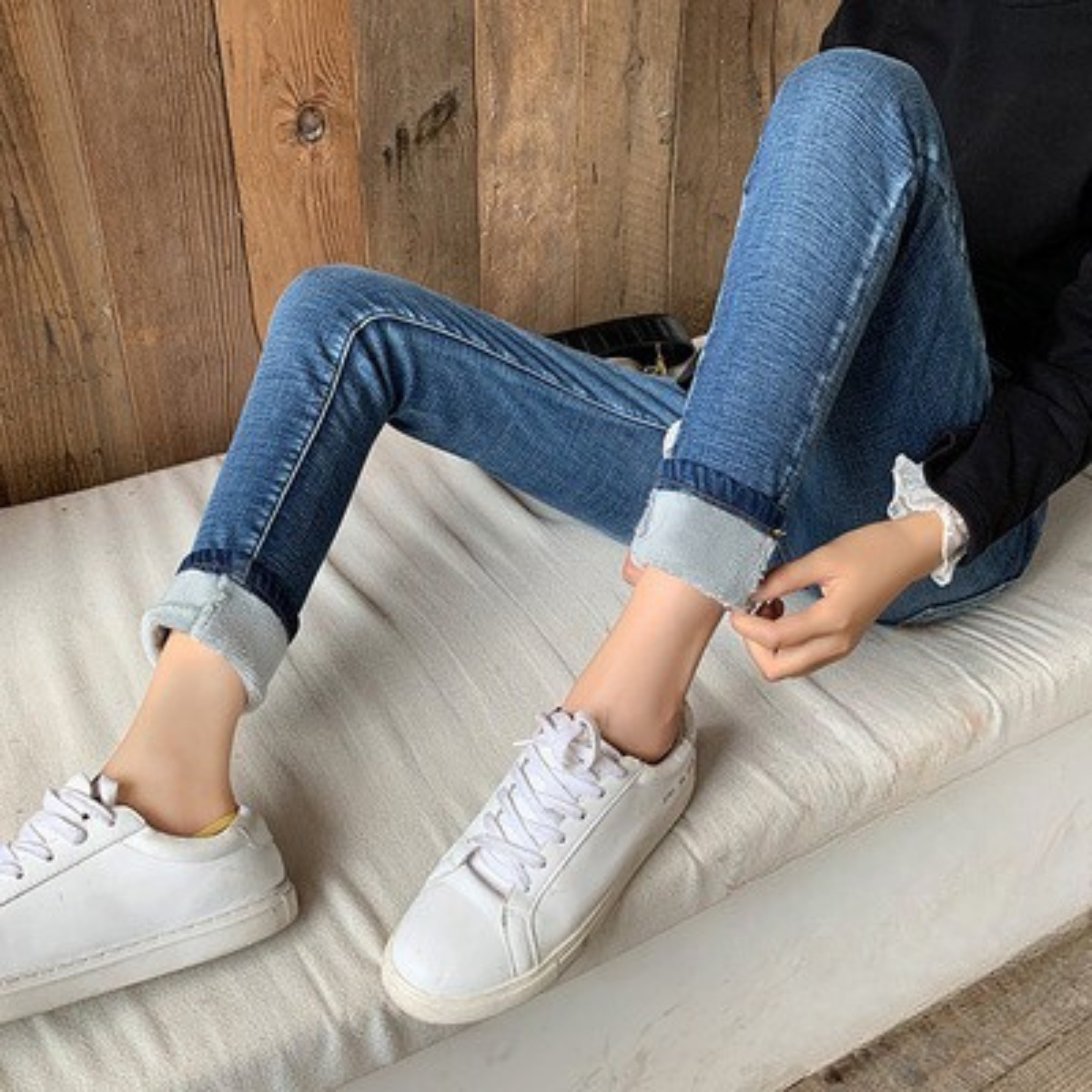 Margot Delaroche | Fleece-Lined High Waist Skinny Jeans For Women