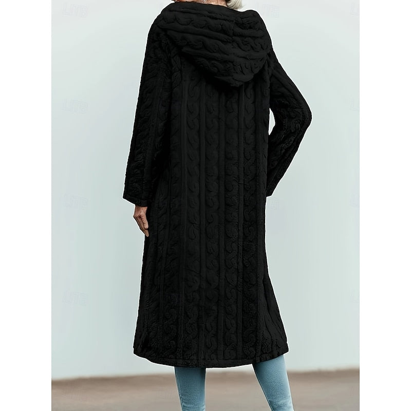 Alessia Romagnoli | Hooded Longline Faux Fur Coat For Women