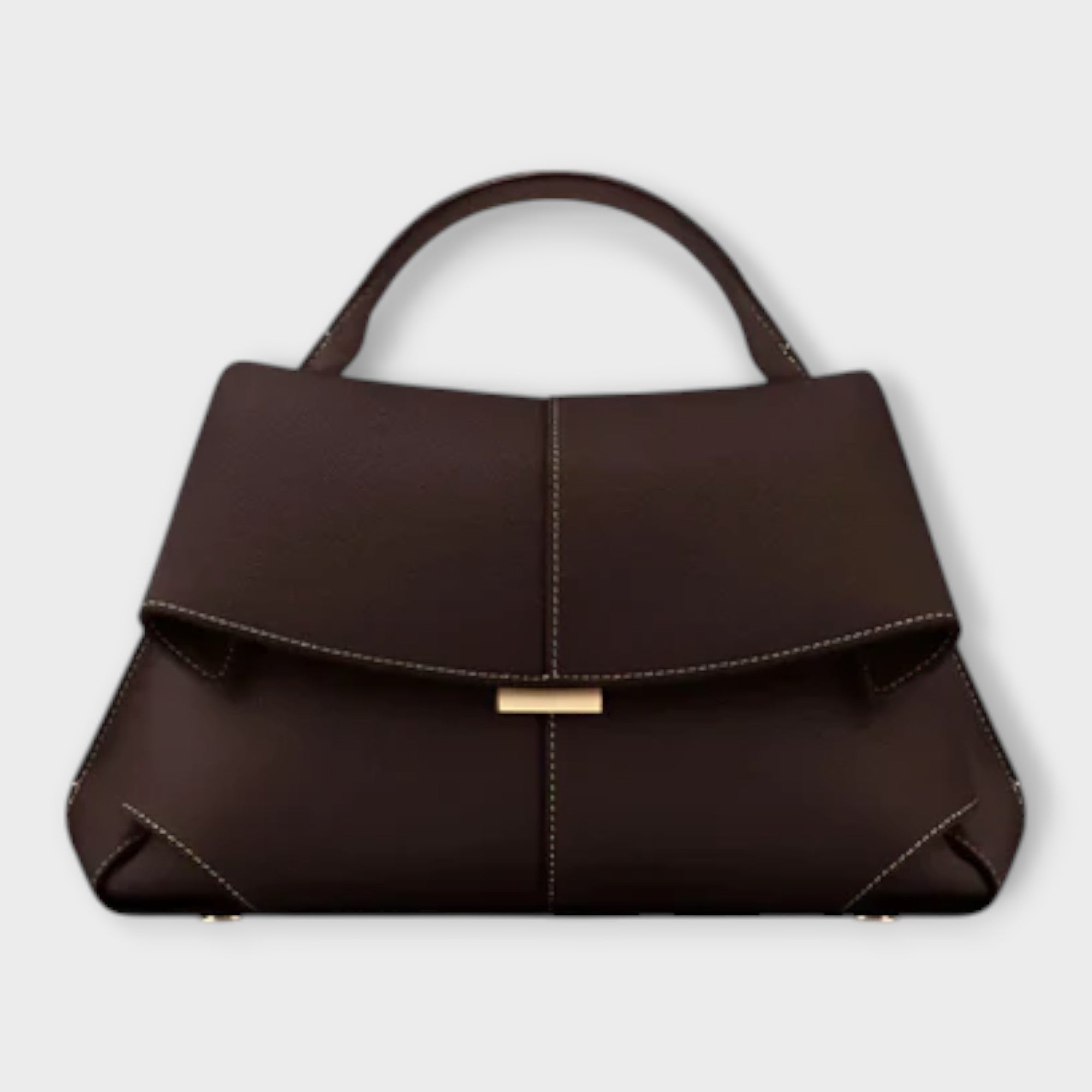 Loretta Vespucci | Black Structured Top Handle Handbag