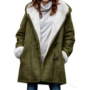 Delphine Castagno | Faux Shearling Hooded Winter Coat For Women