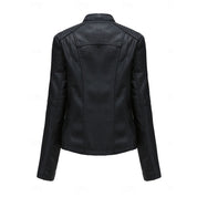 Genevra Sartori | Moto Leather Jacket With Lace-Up Shoulder Detail For Women