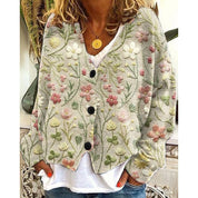 Florence Dumont | Floral Open-Front Cardigan For Women