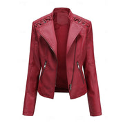 Genevra Sartori | Moto Leather Jacket With Lace-Up Shoulder Detail For Women