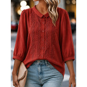 Nicoletta Farnese | Embroidered Peter Pan Collar Blouse For Women