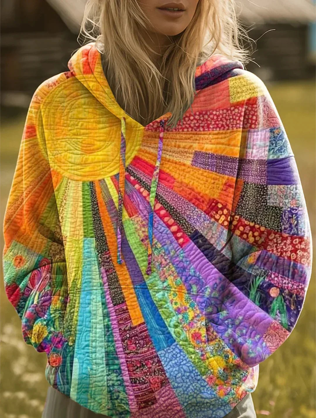 Madison Leclair | Patchwork Bohemian Hoodie For Women