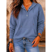 Celeste Armand | Relaxed Button-Neck Hoodie For Women