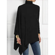 Helena Castries | Draped Asymmetrical Turtleneck Top For Women