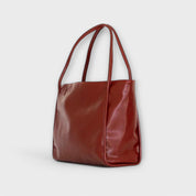 Celeste Vanthorpe | Black Faux Leather Oversized Tote Bag