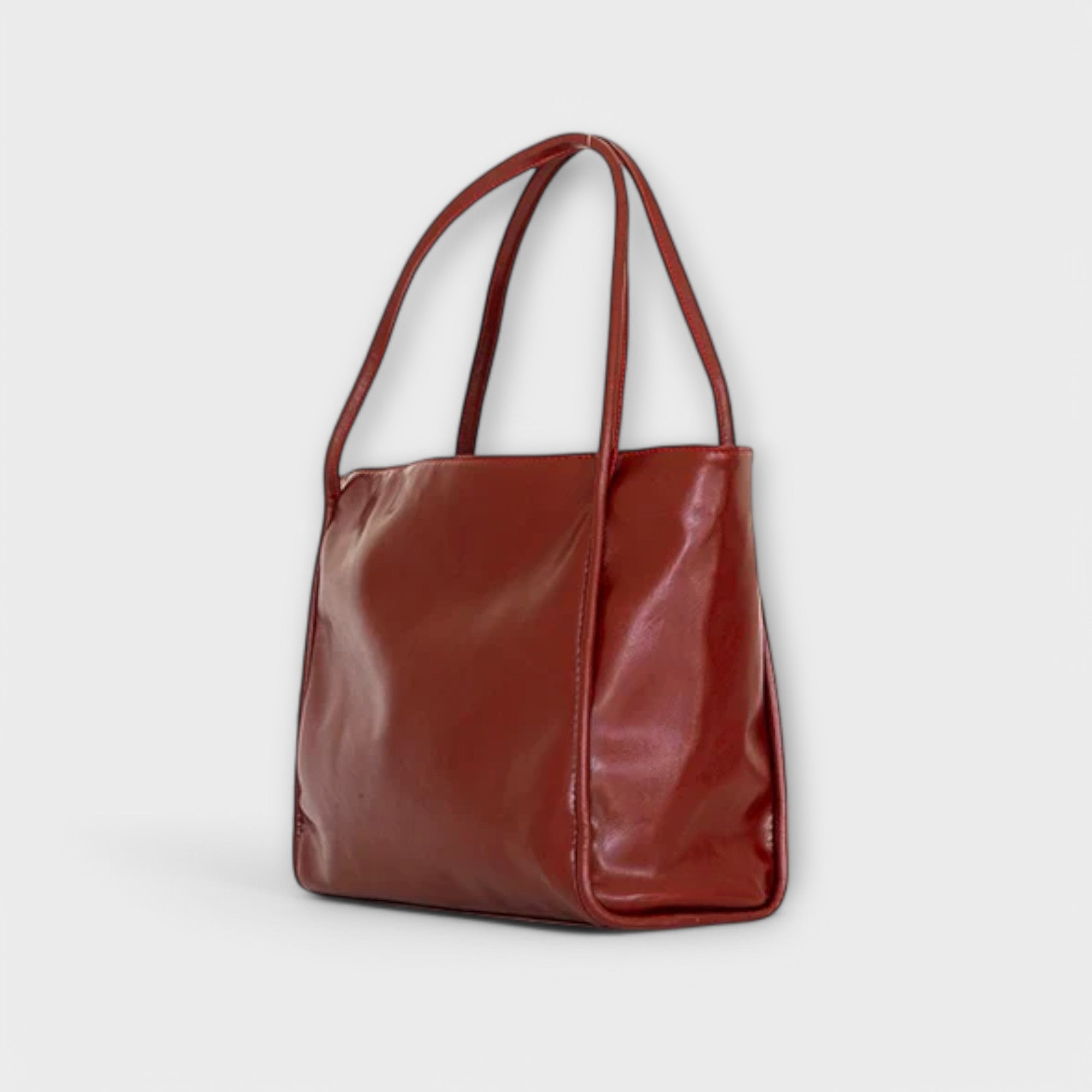 Celeste Vanthorpe | Black Faux Leather Oversized Tote Bag