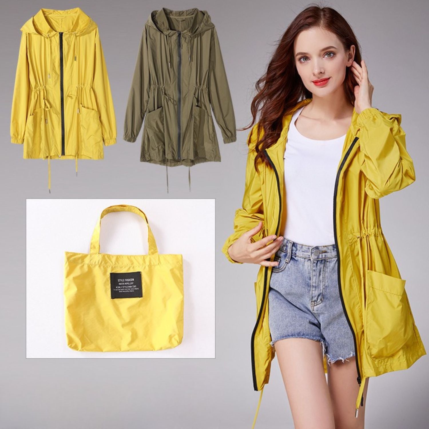 Vivienne Stormcrest | Women's Lightweight Hooded Raincoat Trench Jacket