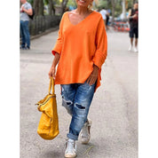Francesca Moretti | Relaxed V-Neck Pullover For Women