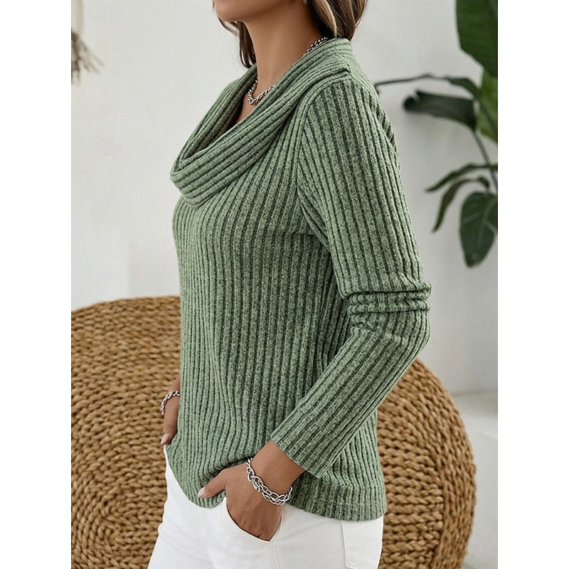 Marguerite Danvers | Cowl-Neck Ribbed Sweater For Women