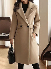 Elena Whitmore | Premium Belted Long Wool Coat For Women
