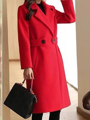 Elena Whitmore | Premium Belted Long Wool Coat For Women